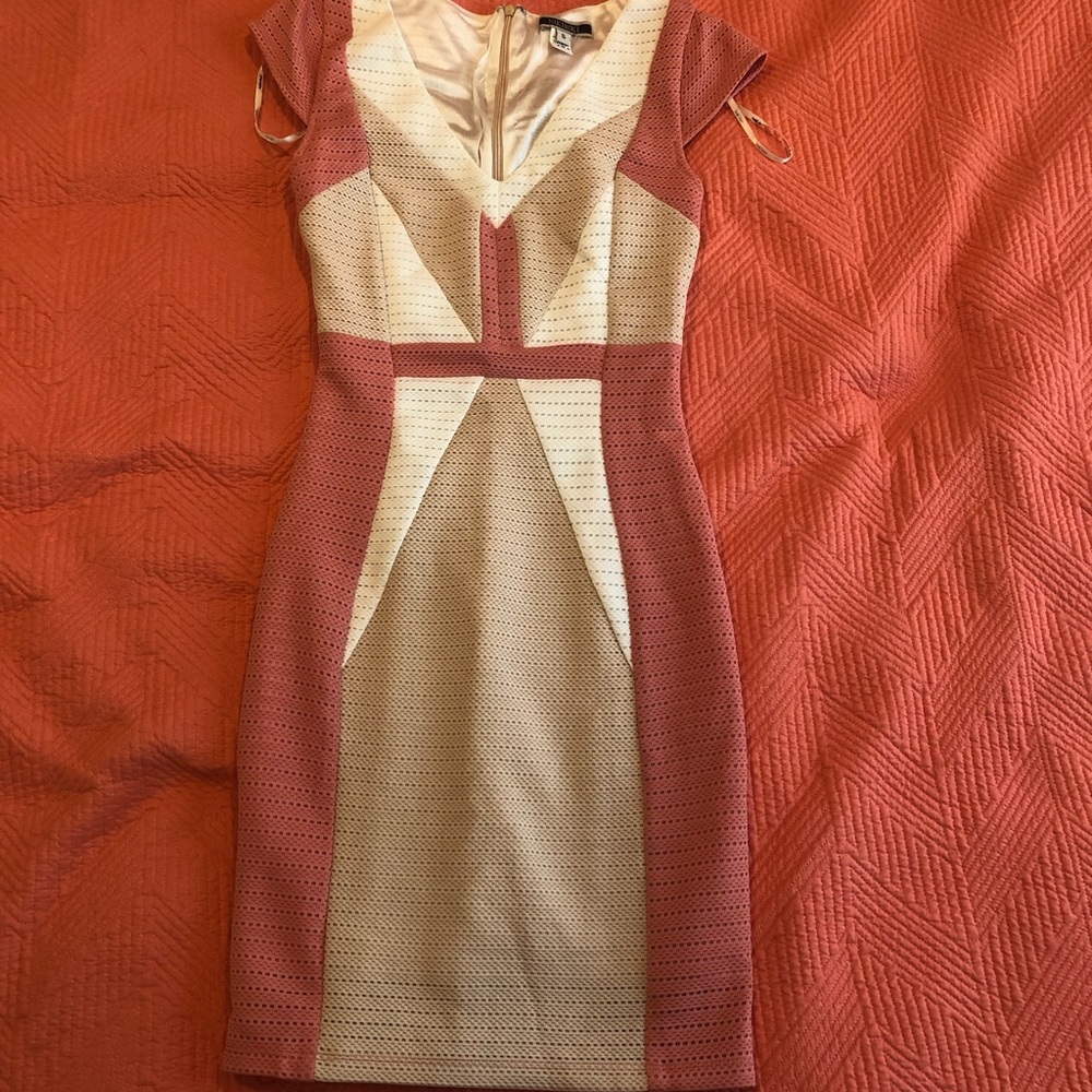 Cream pink and white dress